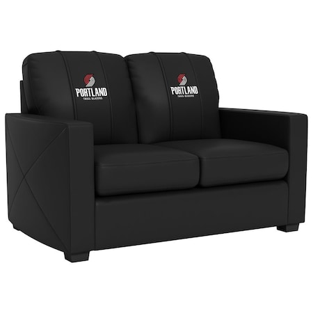 Dreamseat Silver Loveseat with Portland Trailblazers Secondary Logo XZ7759003LSCDBK-PSNBA32031
